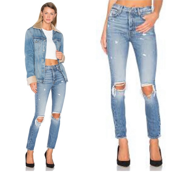 GRLFRND Denim - • GRLFRND • Karolina High Rise Skinny Jeans I Put A Spell On You Distressed 26